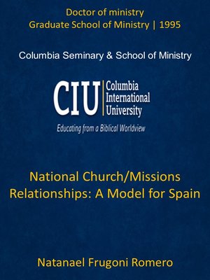 cover image of National Church/Missions Relationships: A Model for Spain